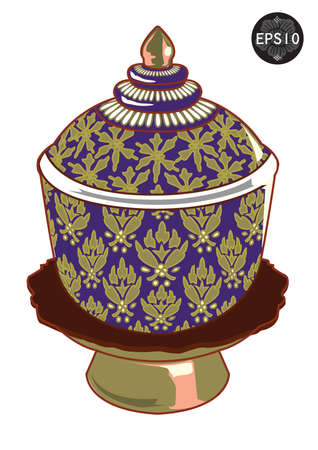 Thai s design of bowl isolated, Vector, Thailandのイラスト素材