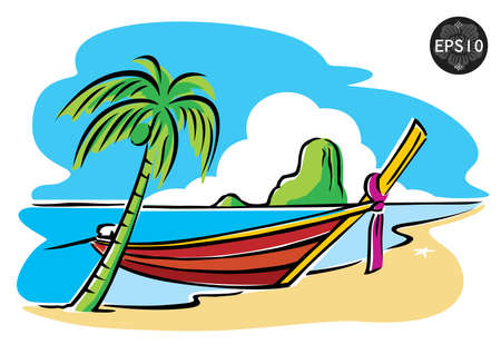 Southern of thailand, Phi Phi Island, Krabi, vectorのイラスト素材