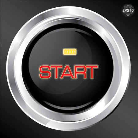 Engine start button, Vectorのイラスト素材