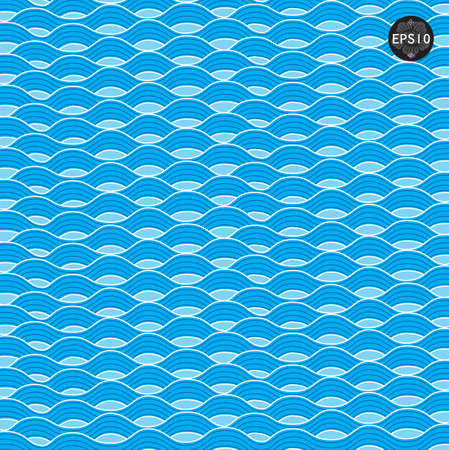 Blue waves pattern in thai traditional art. Vectorのイラスト素材