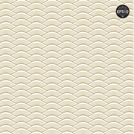 Gold waves pattern in thai traditional art. Vectorのイラスト素材