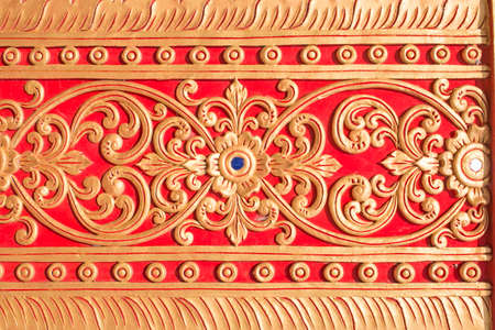 Art of wallpaper in thai templeの写真素材