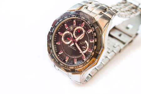 Wristwatch on white backgroundの写真素材