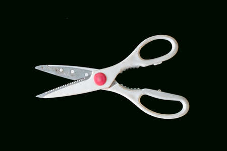 scissors on black backgroundの写真素材