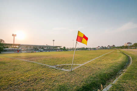 football field with sky backgroundの写真素材
