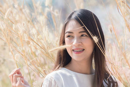 Portrair smiling asian womenの写真素材