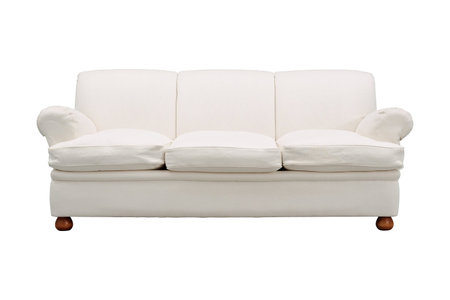 White luxurious sofa isolated on white backgroundの写真素材