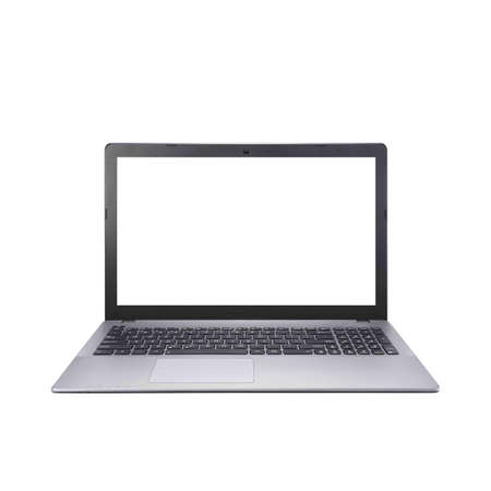 Notebook laptop isolated on white backgroundの写真素材