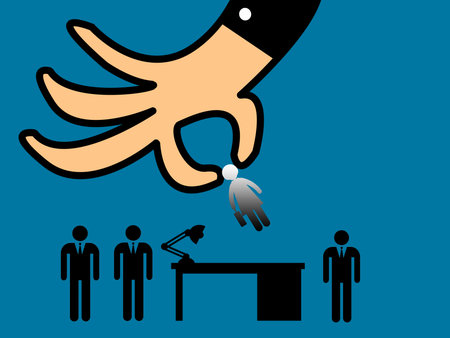 recruitment concept, man choosing worker