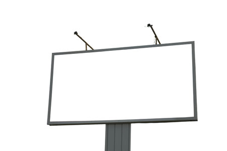 Blank billboard on white backgroundの写真素材