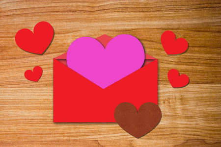 heart shape on valentine card