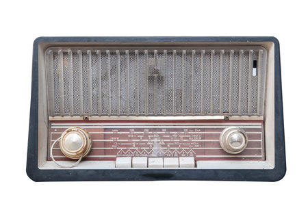 old radio isolate on white background