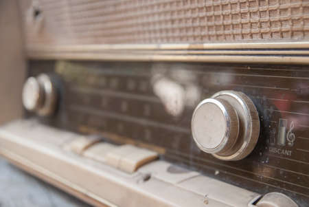 Close up volume of old radioの写真素材
