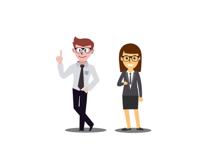 Young business people, man and womanの写真素材