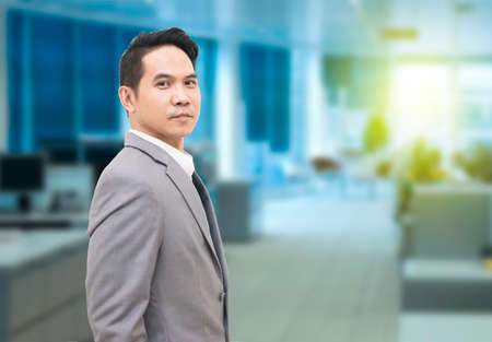 portrait asian business man in officeの写真素材