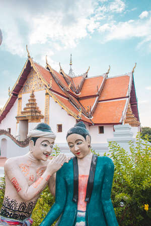 Nan,Thailand - June 2 2019 , Wat Phumin is the most famous temple and quite unique in design in Nan Province, Thailandのeditorial素材