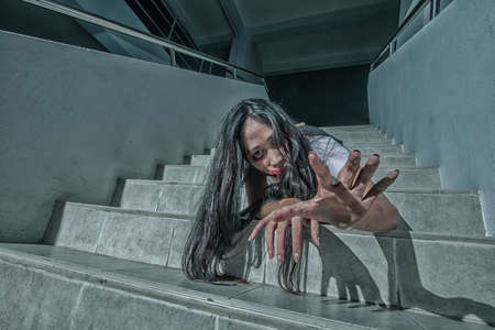 Ghost university girl,Dark toneの写真素材