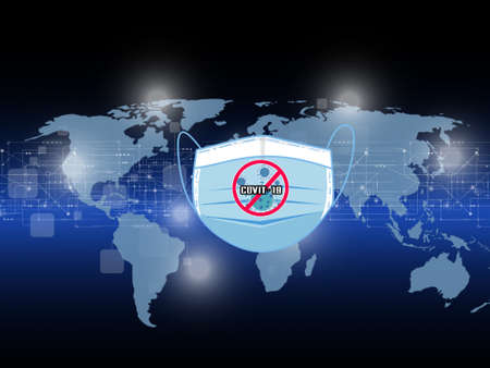 Coronavirus COVIT-19. Deadly type of virus 2019-nCoV. Outbreak, Travel Alert conceptの写真素材