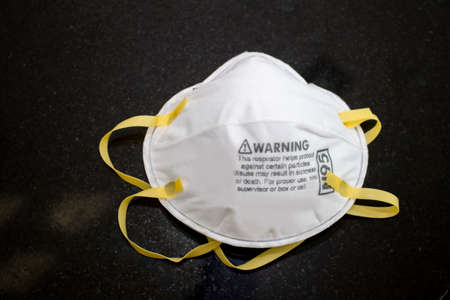 closeup N95 air filter maskの写真素材