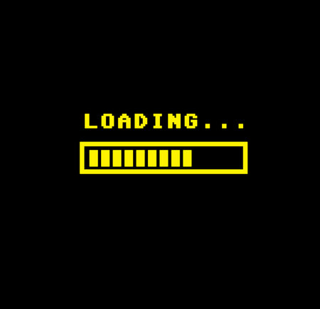 Progress loading bar in blackの写真素材