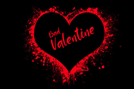 Bad valentine with colorful heart made of paint  splattersの写真素材