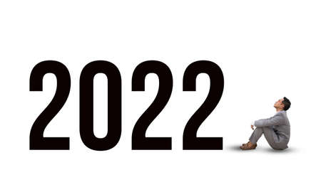 Asian business man sitting and looking  2022の写真素材