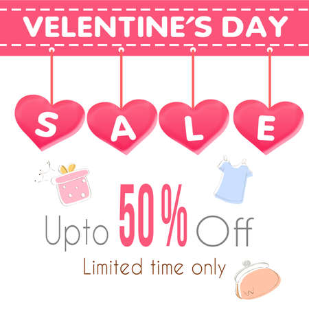 Valentine's day sale poster or banner backgroudの写真素材