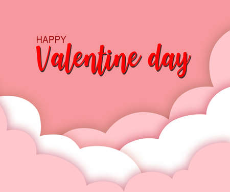 Love concept.  illustration of valentine day on the sky backgroundの写真素材
