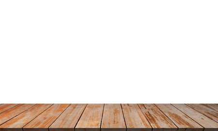 Wooden floor on white backgroundの写真素材