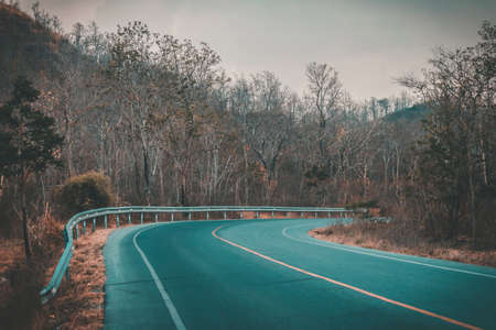 Road and mountain in province of thailandの写真素材