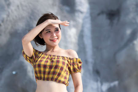 Portrait of asian women in summerの写真素材