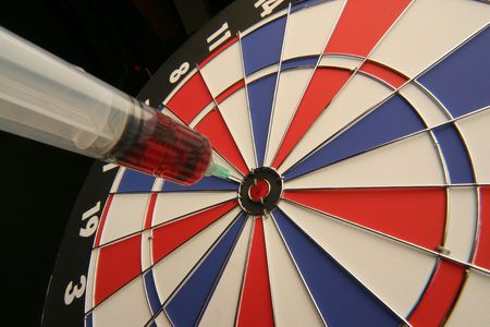 bull's-eye with medicine on targetの写真素材