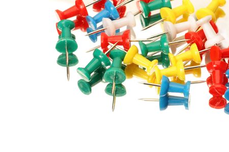 office supplies of colorful thumb tackの写真素材