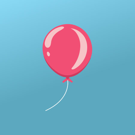Pink Helium Balloon Vector - Simple Celebration Graphicのイラスト素材