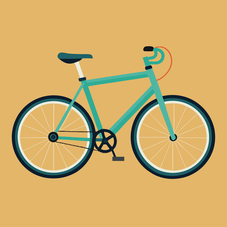 Minimal Single Bicycle Vector Illustration â Modern Eco Transport Bike Designのイラスト素材