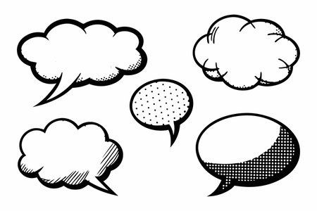Classic Comic Speech Bubble Illustration Setのイラスト素材