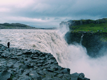 Detifoss waterfall, North Icelandの素材