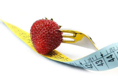 Lose weight with strawberryの写真素材
