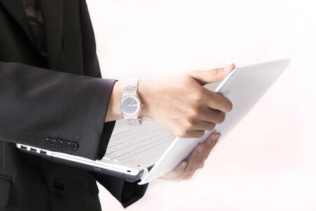 businessman interface notebookの写真素材
