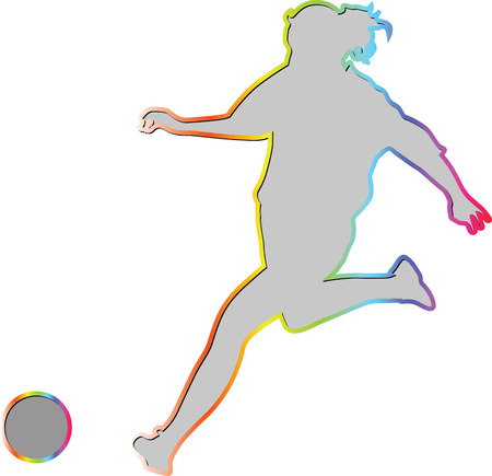 woman play soccerのイラスト素材
