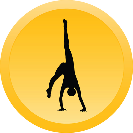 rhythmic gymnastics with ballのイラスト素材