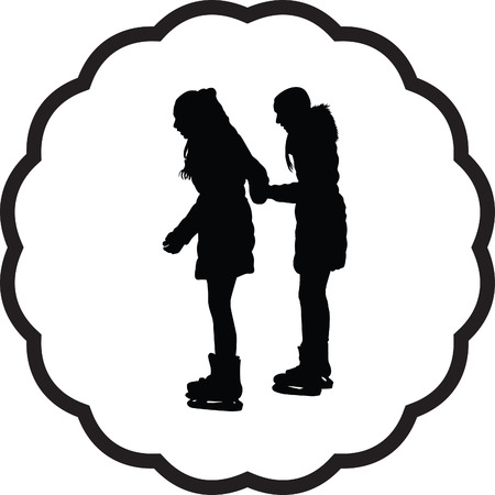 ice skatingのイラスト素材