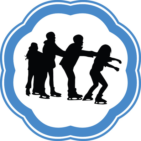 ice skatingのイラスト素材