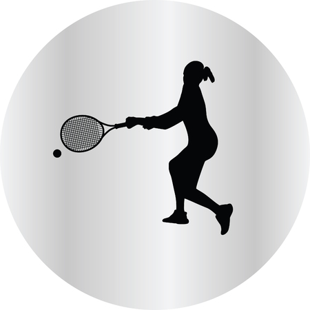 girl play tennisのイラスト素材