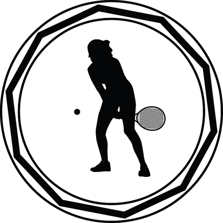 girl play tennisのイラスト素材