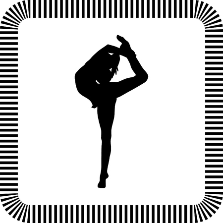 rhythmic gymnastics with ballのイラスト素材