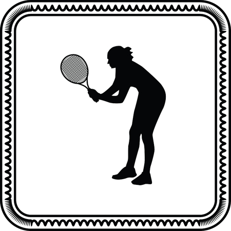 girl play tennisのイラスト素材