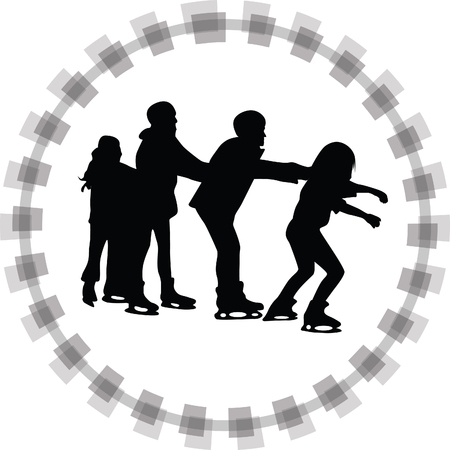 ice skatingのイラスト素材