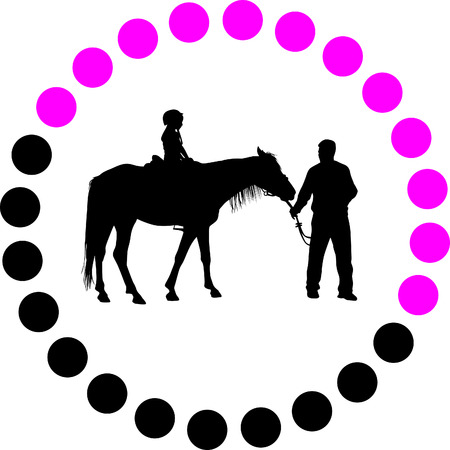 horse riding schoolのイラスト素材