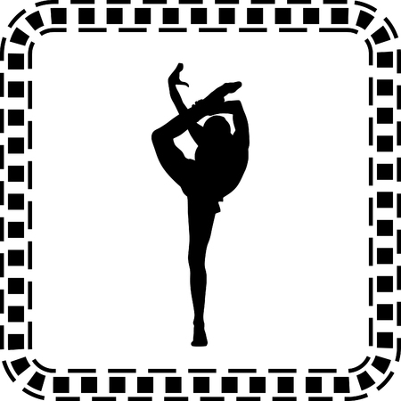 rhythmic gymnastics with ballのイラスト素材